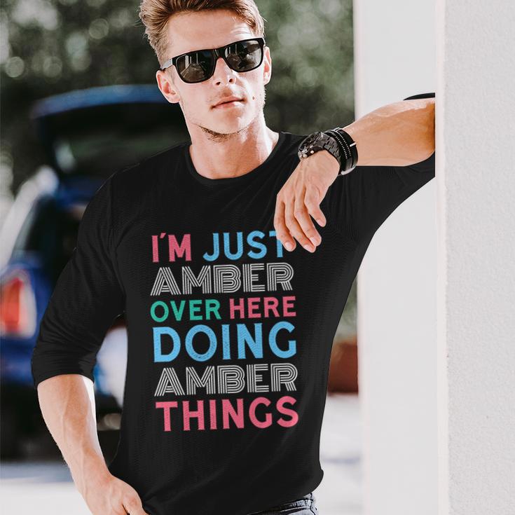 俺はこっちのアンバーなんだよこいつはアンバー・シングス・ネームをやってるだけ 長袖tシャツ 長袖Tシャツ 彼への贈り物
