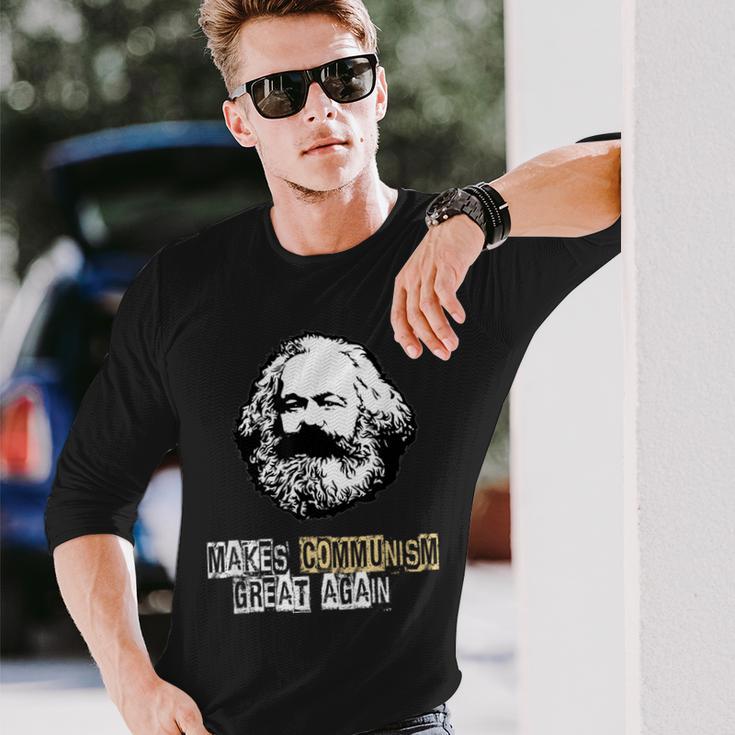 共産主義を再び素晴らしいものにする、カール・マルクス、コムニスムス、マルクス 長袖Tシャツ 彼への贈り物