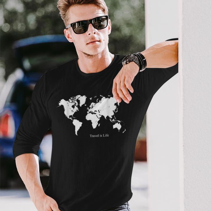 冒険的な探検家 Travel Is Life 長袖Tシャツ 彼への贈り物