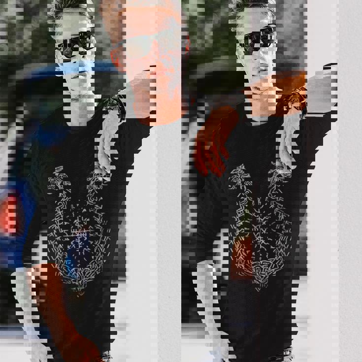 北欧バイキングコンパス アイスランド 長袖Tシャツ 彼への贈り物