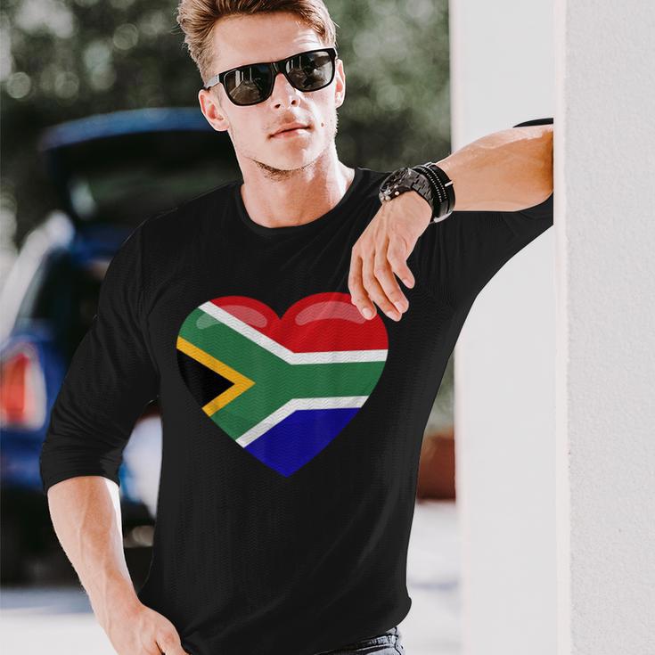 南アフリカ ハート 南アフリカお土産 南アフリカ国旗 長袖Tシャツ 彼への贈り物