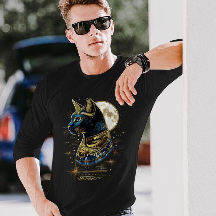 古代エジプト エジプト神 猫 エジプト学 ツタンカーメンバステット 長袖Tシャツ 彼への贈り物