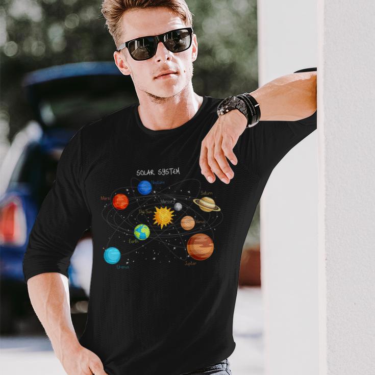 太陽系 太陽と惑星 宇宙 天文学 キッズギフト 長袖Tシャツ 彼への贈り物