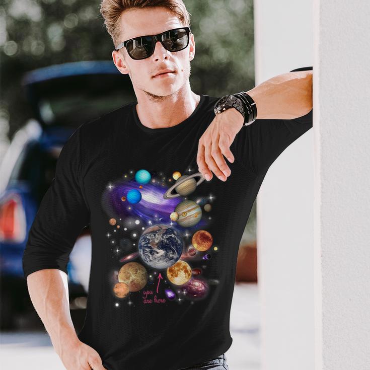 太陽系 太陽系の惑星 -Olarystem Planets 長袖Tシャツ 彼への贈り物