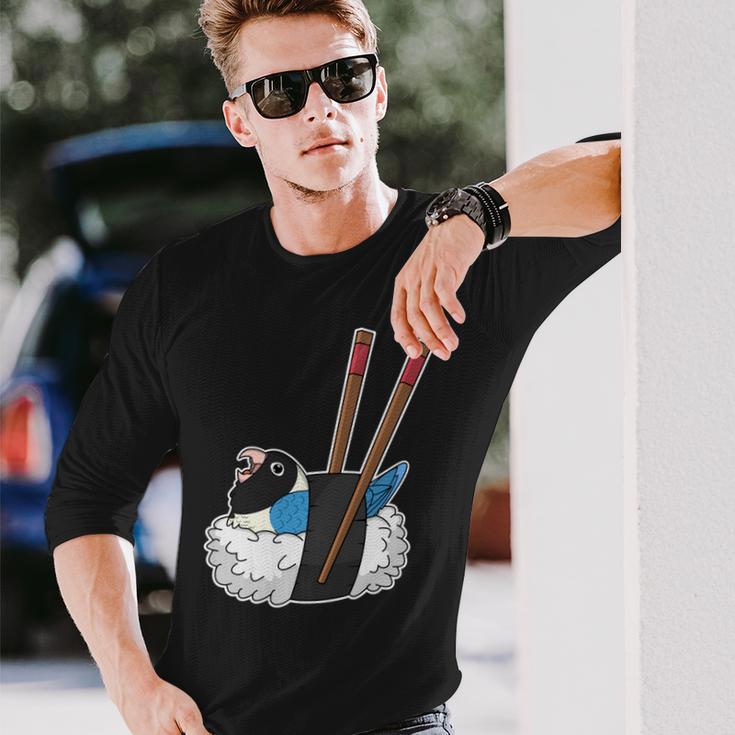 寿司ロール オウム I Kawaii Food I Blue-Masked Lovebird 長袖tシャツ 長袖Tシャツ 彼への贈り物