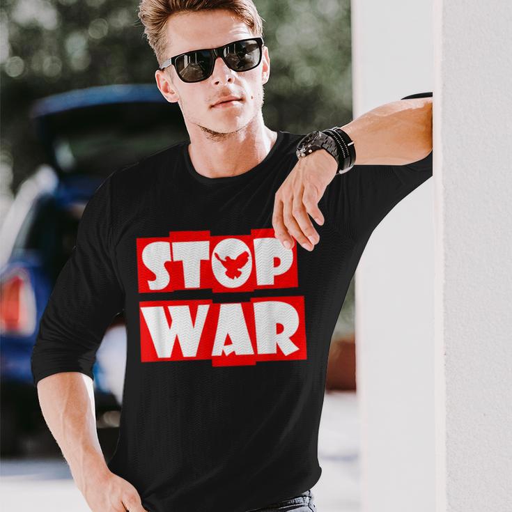 戦争なし 反戦 平和のハト 長袖Tシャツ 彼への贈り物