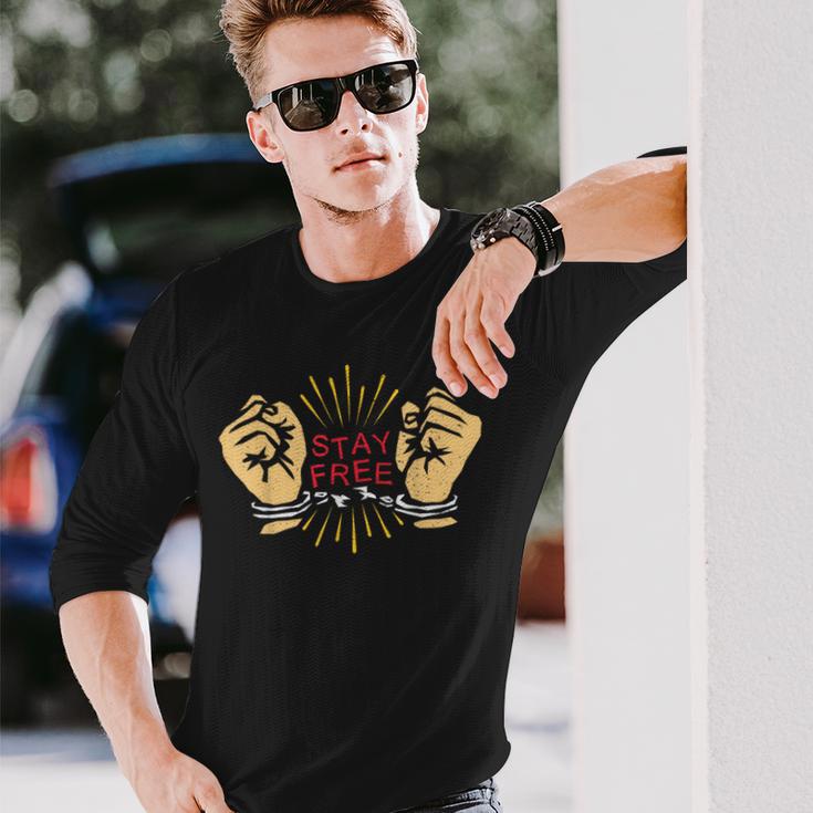 手錠ステイフリーtシャツ 伝統的な刑務所の刑務所休憩 長袖Tシャツ 彼への贈り物