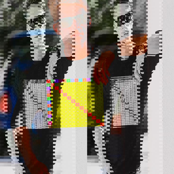 掛け算表チャート 算数シャツ 教師 学生服 長袖Tシャツ 彼への贈り物