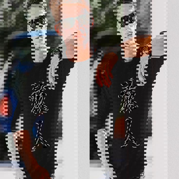 旅人 たびびと【 漢字デザイン 】毛筆 メッセージ・面白 長袖Tシャツ 彼への贈り物