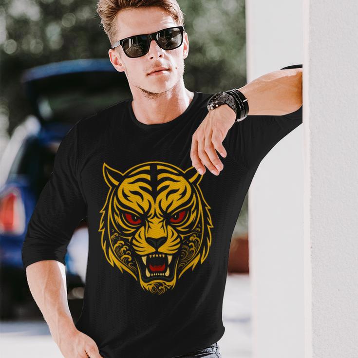 日本のタイガーの象徴的なレスリングルチャリブレマスクメンズレディース。 長袖Tシャツ 彼への贈り物