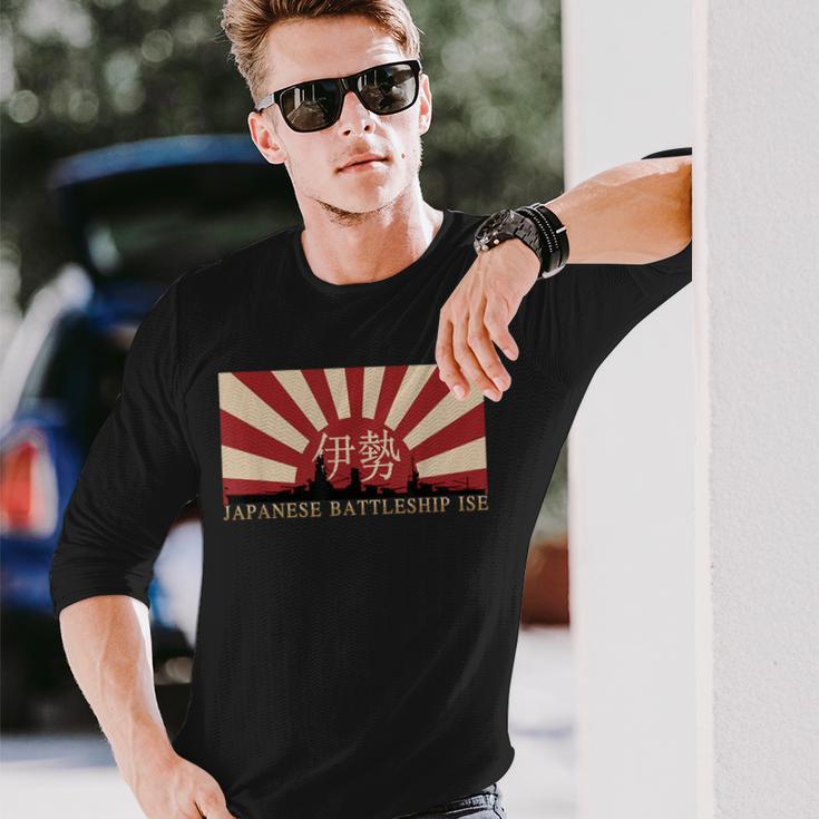 日本の戦艦伊勢旭日旗 長袖Tシャツ 彼への贈り物