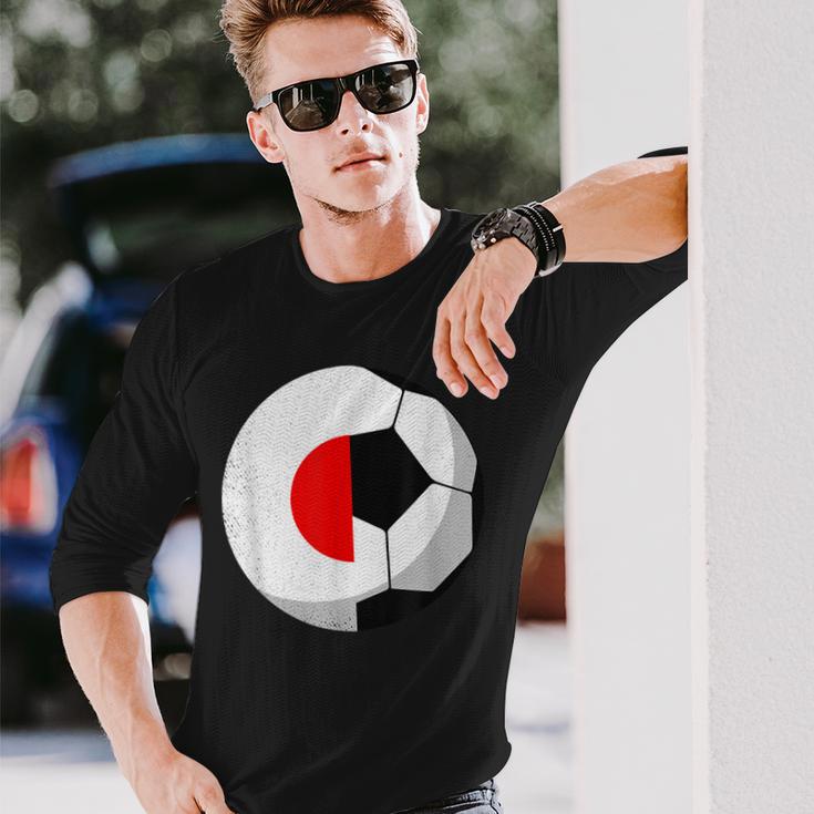日本国旗、サッカー日本代表のルーツ 長袖Tシャツ 彼への贈り物