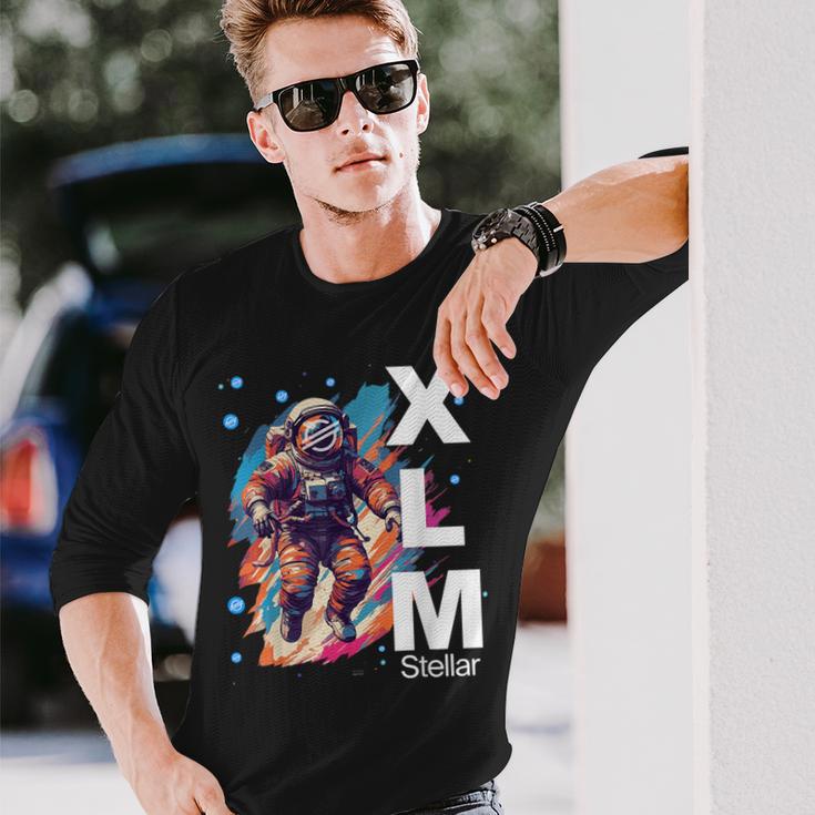 暗号通貨xlm恒星ルーメンハードコアホルダー。 長袖Tシャツ 彼への贈り物