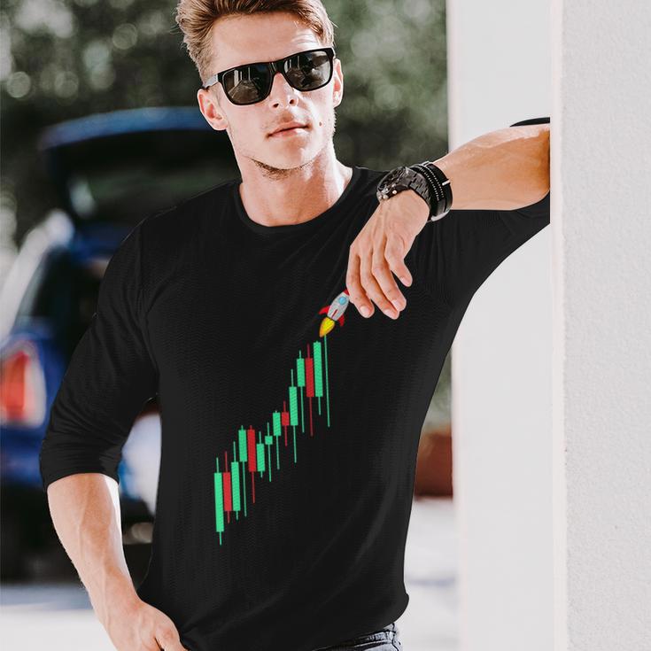 月へムーニング暗号株取引強気トレーダー Btc 長袖Tシャツ 彼への贈り物