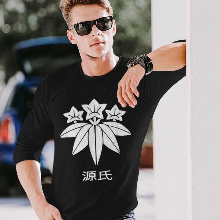 源氏 かもんと漢字 日本武士一族 長袖Tシャツ 彼への贈り物