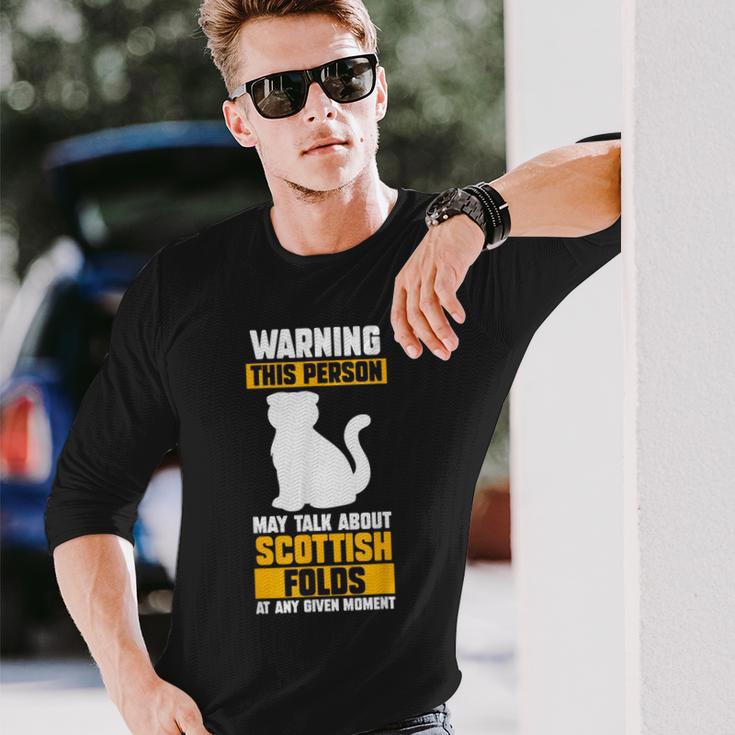 猫 スコティッシュフォールド 長袖Tシャツ 彼への贈り物
