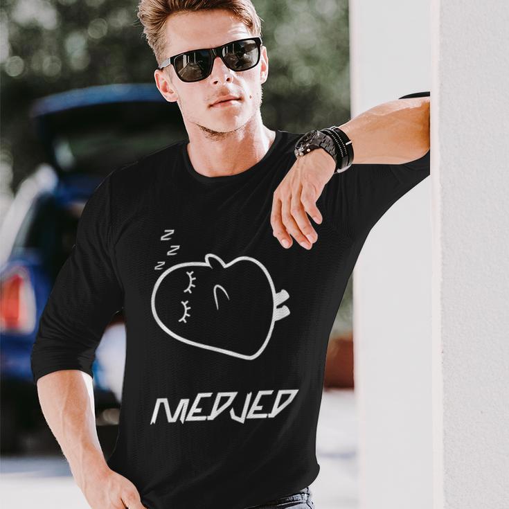 眠っているメジェド、面白い皮肉 長袖Tシャツ 彼への贈り物