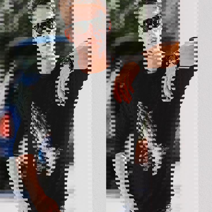 祈りの手 長袖Tシャツ 彼への贈り物