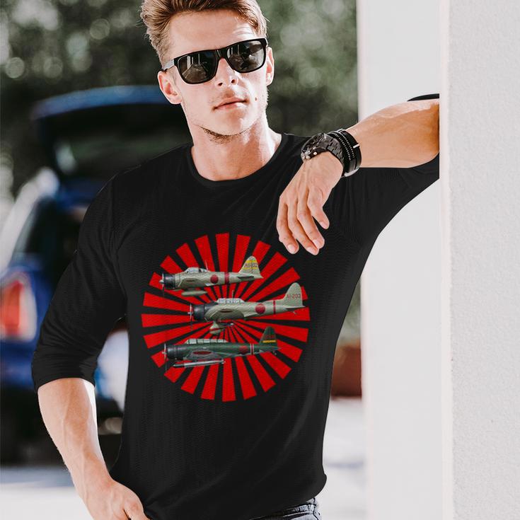 第二次世界大戦 戦闘機 A6m2 ゼロ D3a1 ヴァル B5n2 ケイトギフト 長袖Tシャツ 彼への贈り物
