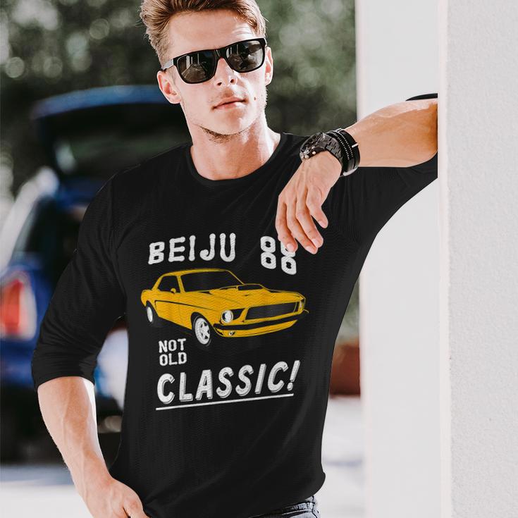 米寿 88歳 Beiju クラシックカー 誕生日祝い 男性向け 長袖Tシャツ 彼への贈り物