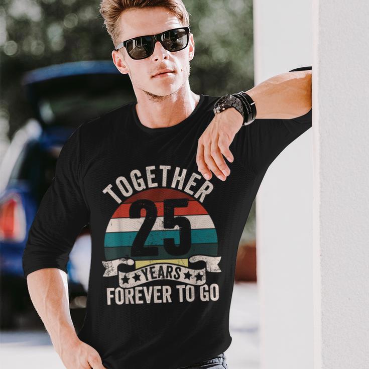 結婚25周年記念 Together 25 Years Forever To Go 長袖Tシャツ 彼への贈り物