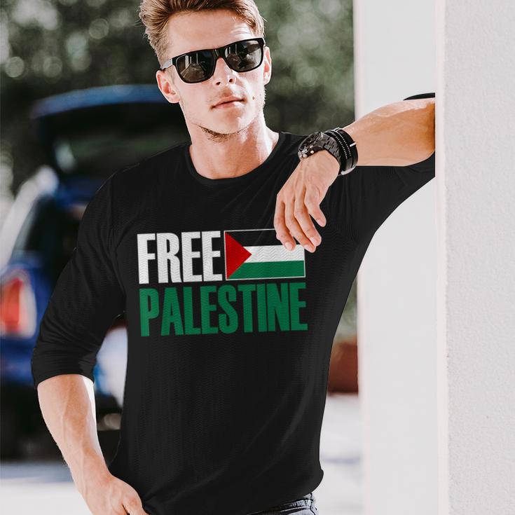 自由パレスチナ、ヘルプパレスチナ、パレスチナの旗 パレスチナ 長袖Tシャツ 彼への贈り物