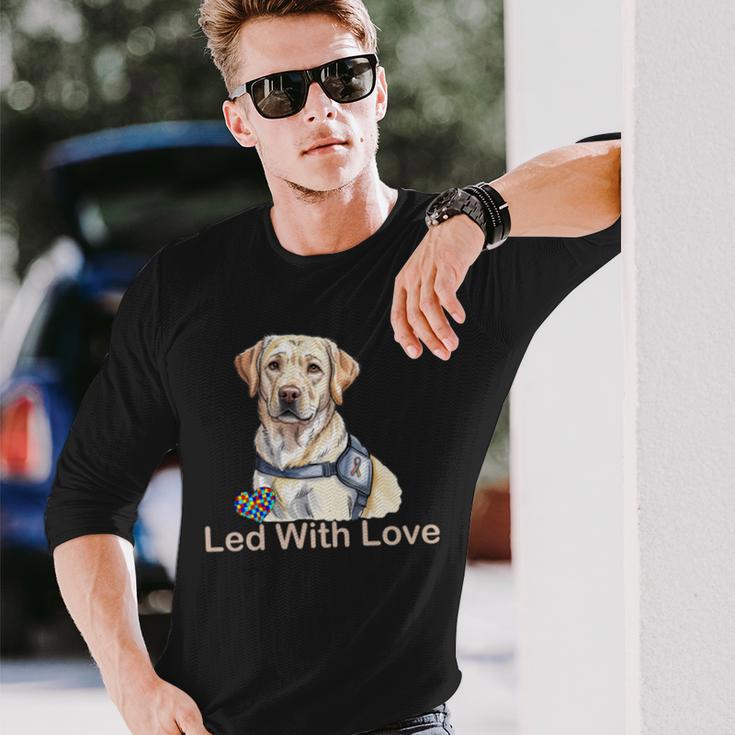 自閉症啓発サポート犬ラブラドールのニューロダイバーシティ 長袖tシャツ 長袖Tシャツ 彼への贈り物