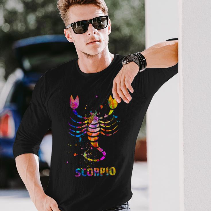 蠍座の星座 長袖Tシャツ 彼への贈り物