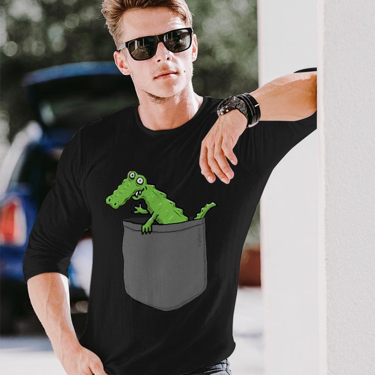袋入りクロコダイル 長袖Tシャツ 彼への贈り物