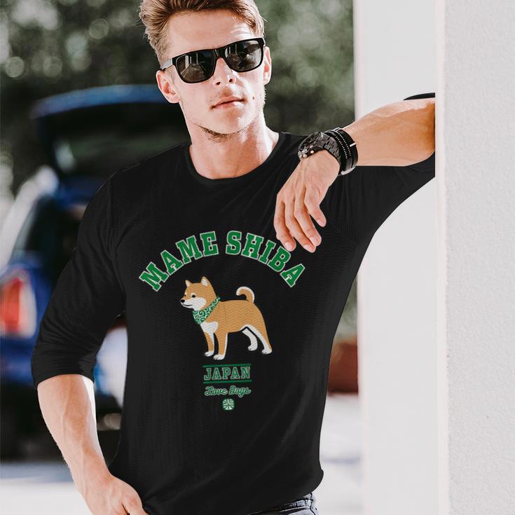 豆柴（柴犬） 長袖Tシャツ 彼への贈り物