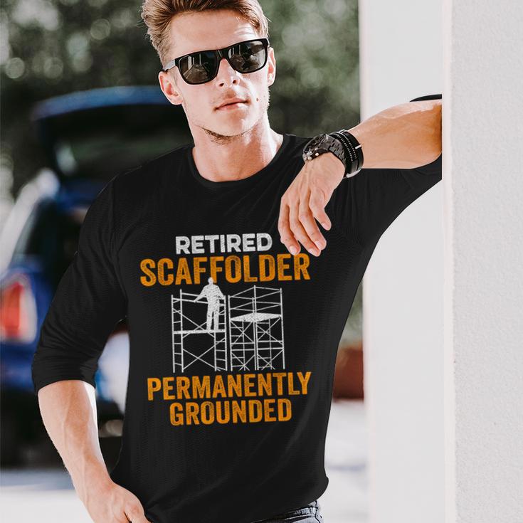 退職した足場用足場ビルダー 長袖Tシャツ 彼への贈り物