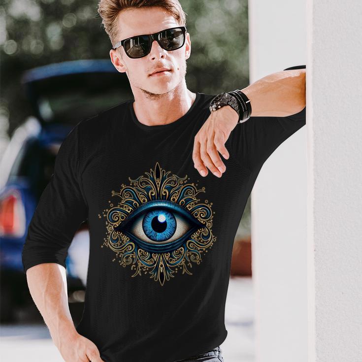 邪眼の呪いの保護。 長袖Tシャツ 彼への贈り物