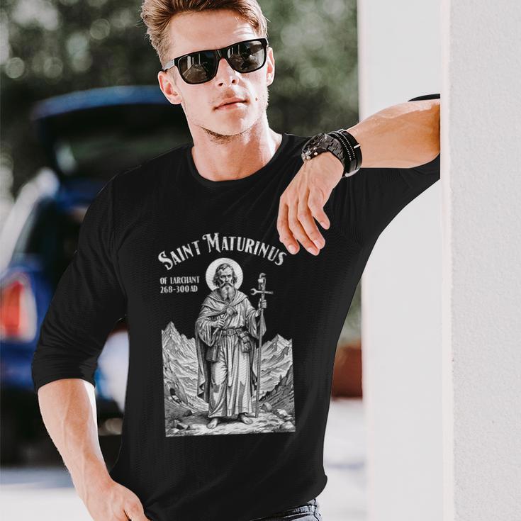 配管工 配管 守護聖人 マチュリヌス ヴィンテージ パイプレンチ 長袖Tシャツ 彼への贈り物