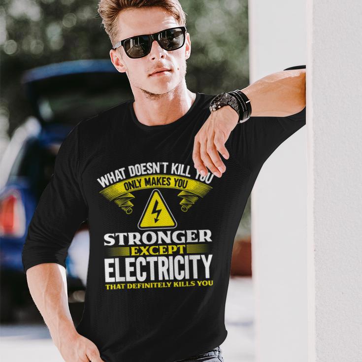 メンズ 電気工事士 面白い ラインマン 長袖Tシャツ 彼への贈り物