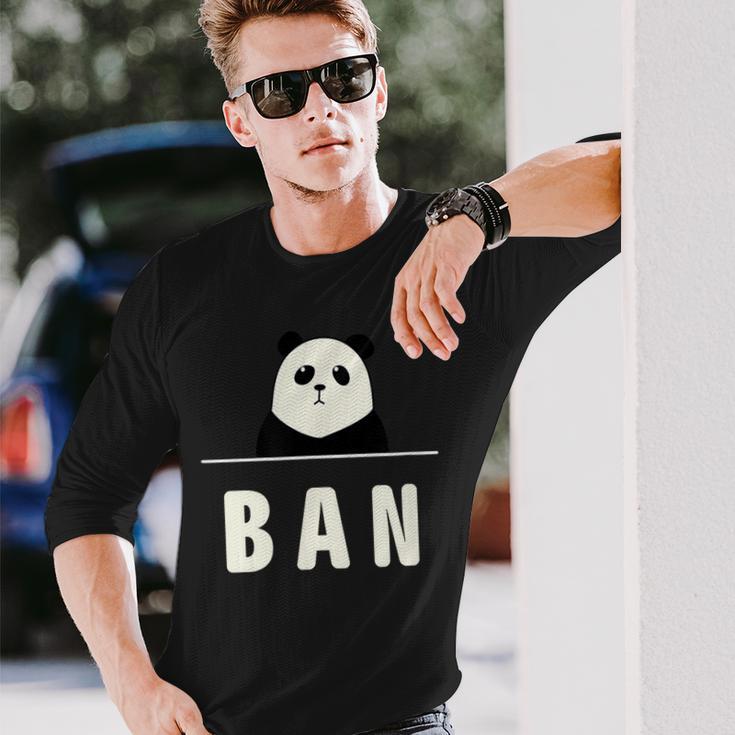 面白い 「Ban」おもしろギャグ-ジョーク 漢字 ばん 文字入り 長袖Tシャツ 彼への贈り物