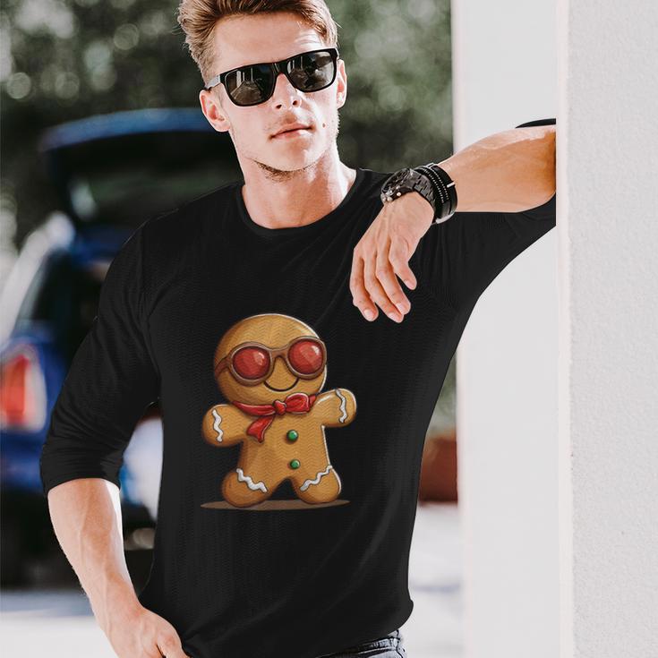 面白いサングラス ジンジャーブレッドマン ビスケット愛好家のための服 長袖Tシャツ 彼への贈り物
