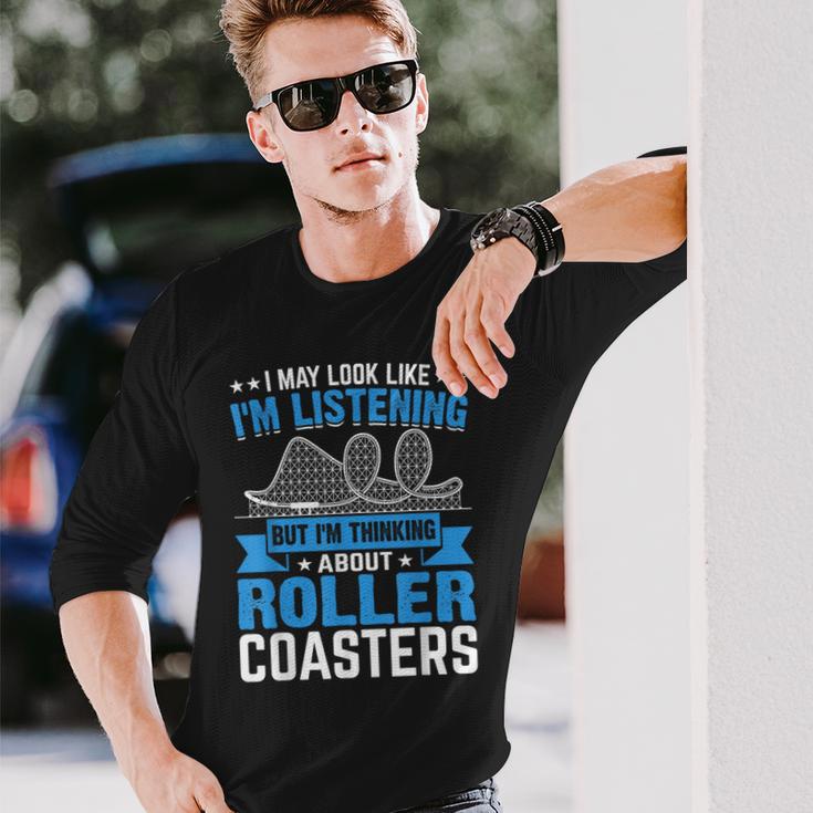 面白いジェットコースター テーマパーク ジェットコースター 長袖Tシャツ 彼への贈り物