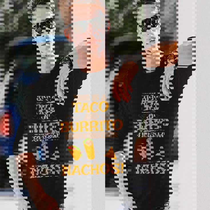 面白いタコス ナチョス ブリトー メキシコ料理 タコス 長袖Tシャツ 彼への贈り物