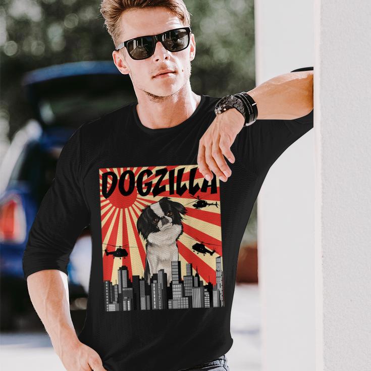 面白い犬 狆 長袖Tシャツ 彼への贈り物