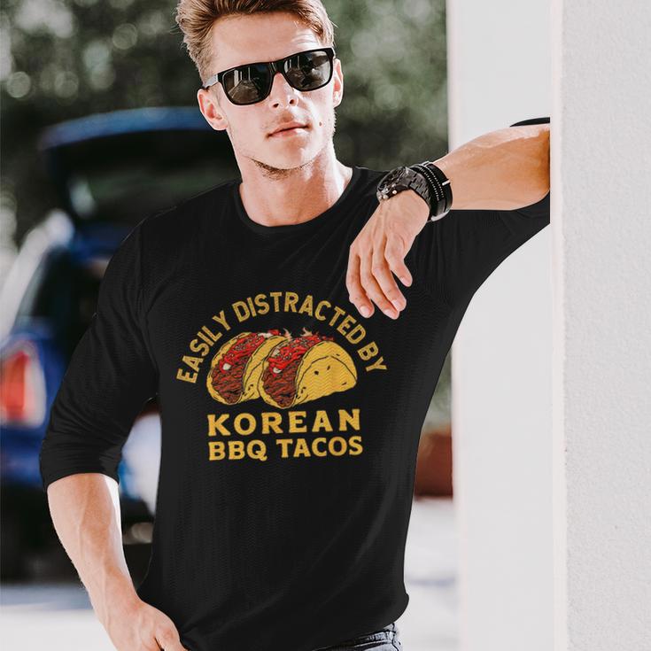 韓国bbqタコスレトロタコス愛好家に簡単に気を取られます 長袖Tシャツ 彼への贈り物