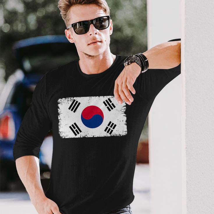 韓国軍 裏面 韓国国旗 長袖Tシャツ 彼への贈り物