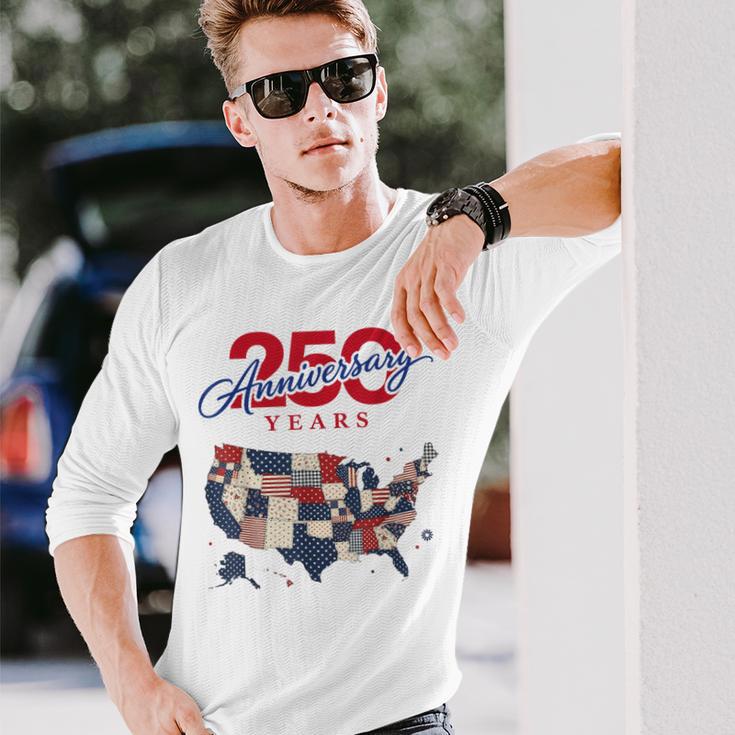 250年の独立記念日 愛国心が強い250周年 アメリカ 長袖Tシャツ 彼への贈り物
