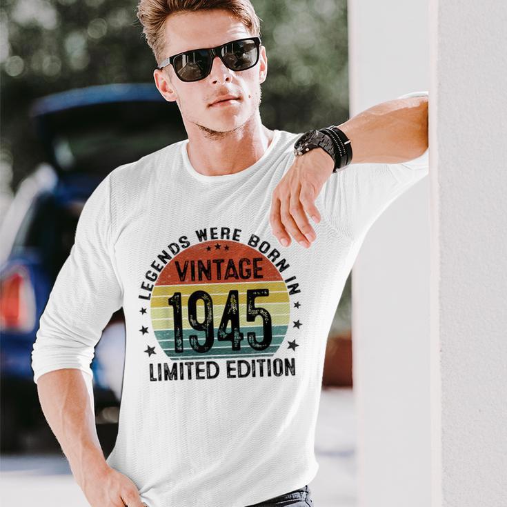 79歳ギフトtシャツ 1945年のベスト・オブ・レジェンド 1945年に誕生 長袖Tシャツ 彼への贈り物