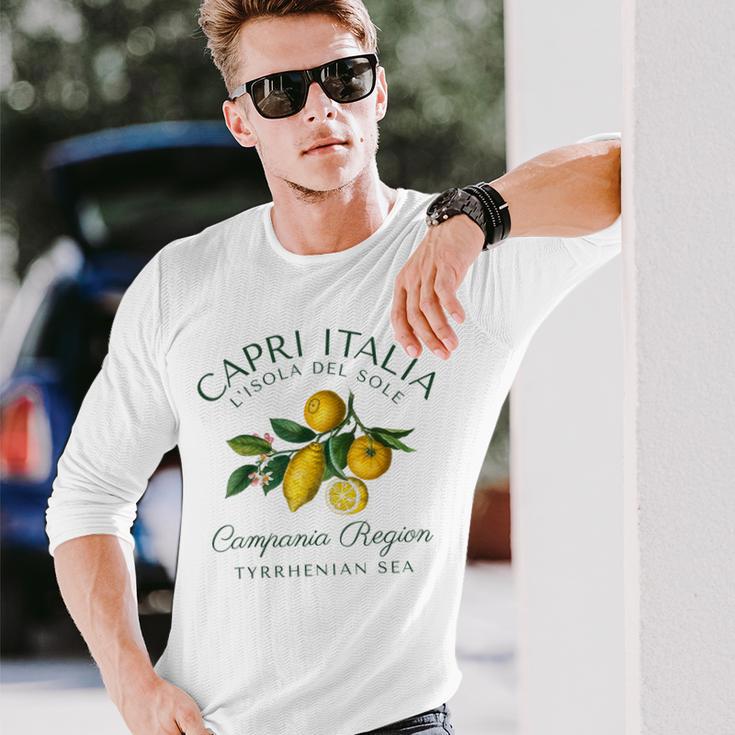 Capri Italia レモン 旅行 カンパニア ティレニア海 イタリア 長袖Tシャツ 彼への贈り物