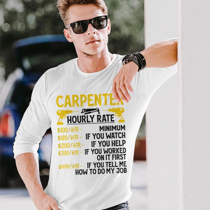 メンズ Carpenter Hourly Rate For Woodworker Carpenter Retro 長袖Tシャツ 彼への贈り物