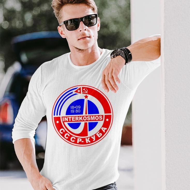 Cccp Ussr Interkosmos グラフィック ソビエト連邦宇宙協会 長袖Tシャツ 彼への贈り物