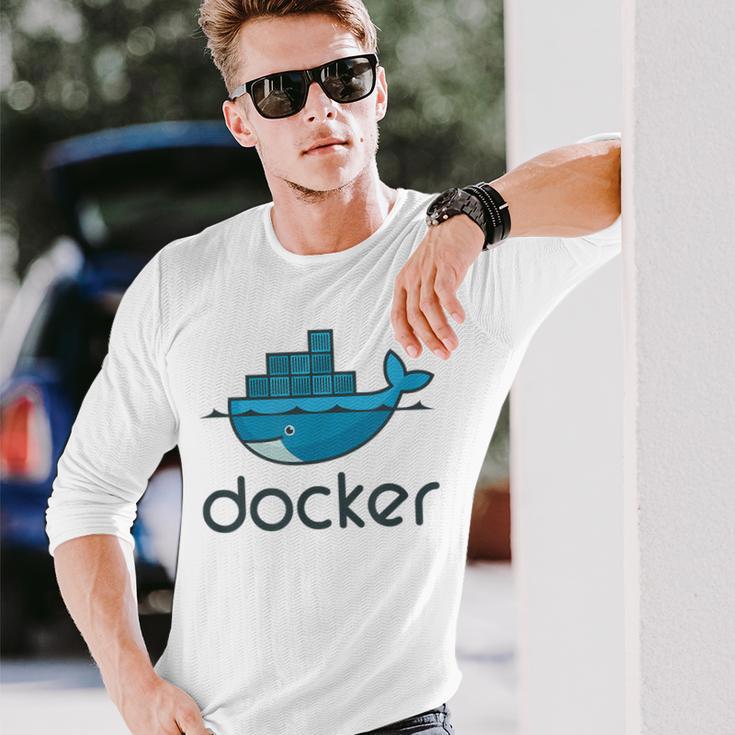 Docker Engine プラットフォーム間でのアプリケーションのデプロイと実行 長袖Tシャツ 彼への贈り物