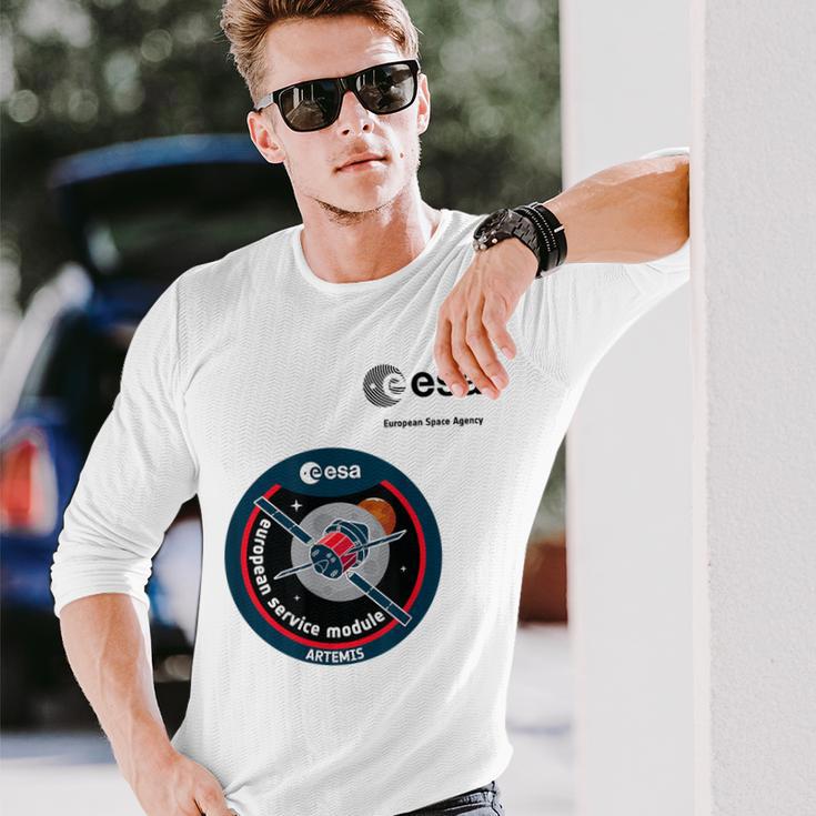Esa欧州宇宙機関ミッションesmアルテミスパッチ 長袖Tシャツ 彼への贈り物