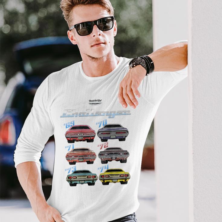 Evolution Of The Challenger、ホットロッド、マッスルカー、マグナム、RTe 長袖Tシャツ 彼への贈り物