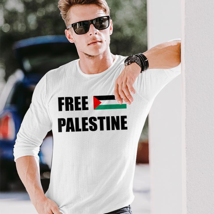 Free Gaza Free Palestine Flag ビンテージtシャツ 長袖Tシャツ 彼への贈り物